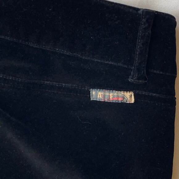 VTG American Flavor Velvet Pocket Detail Flare Jean Y2K 90s Women's 11/12 Black - Picture 14 of 14